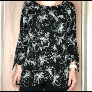 Black floral blouse
